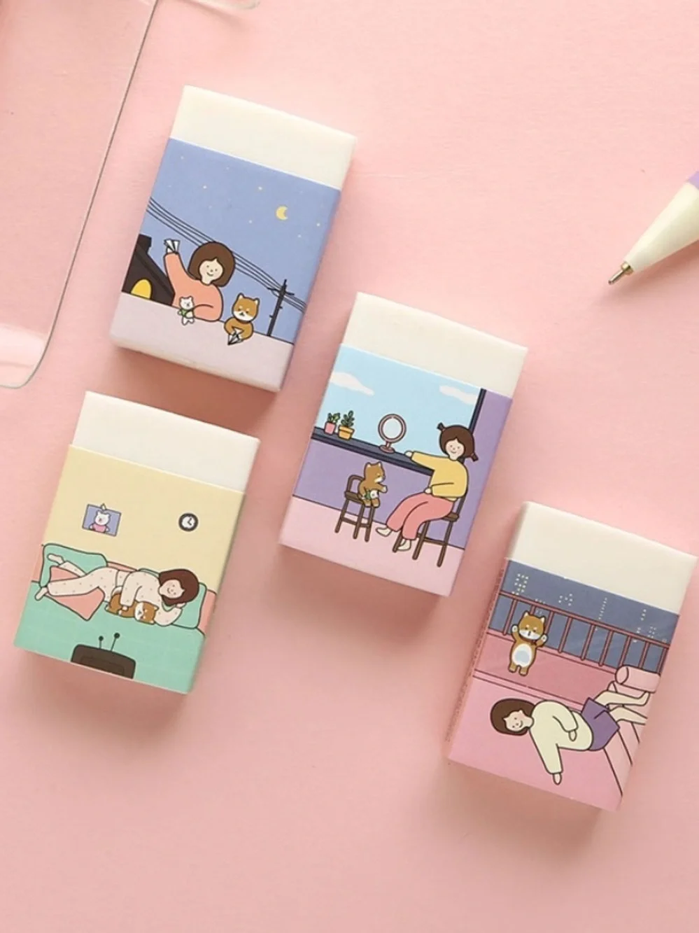 Korean, Kawaii Eraser - Blue & Pink,bono and nyai (보노와 냐이) not an adult still 30